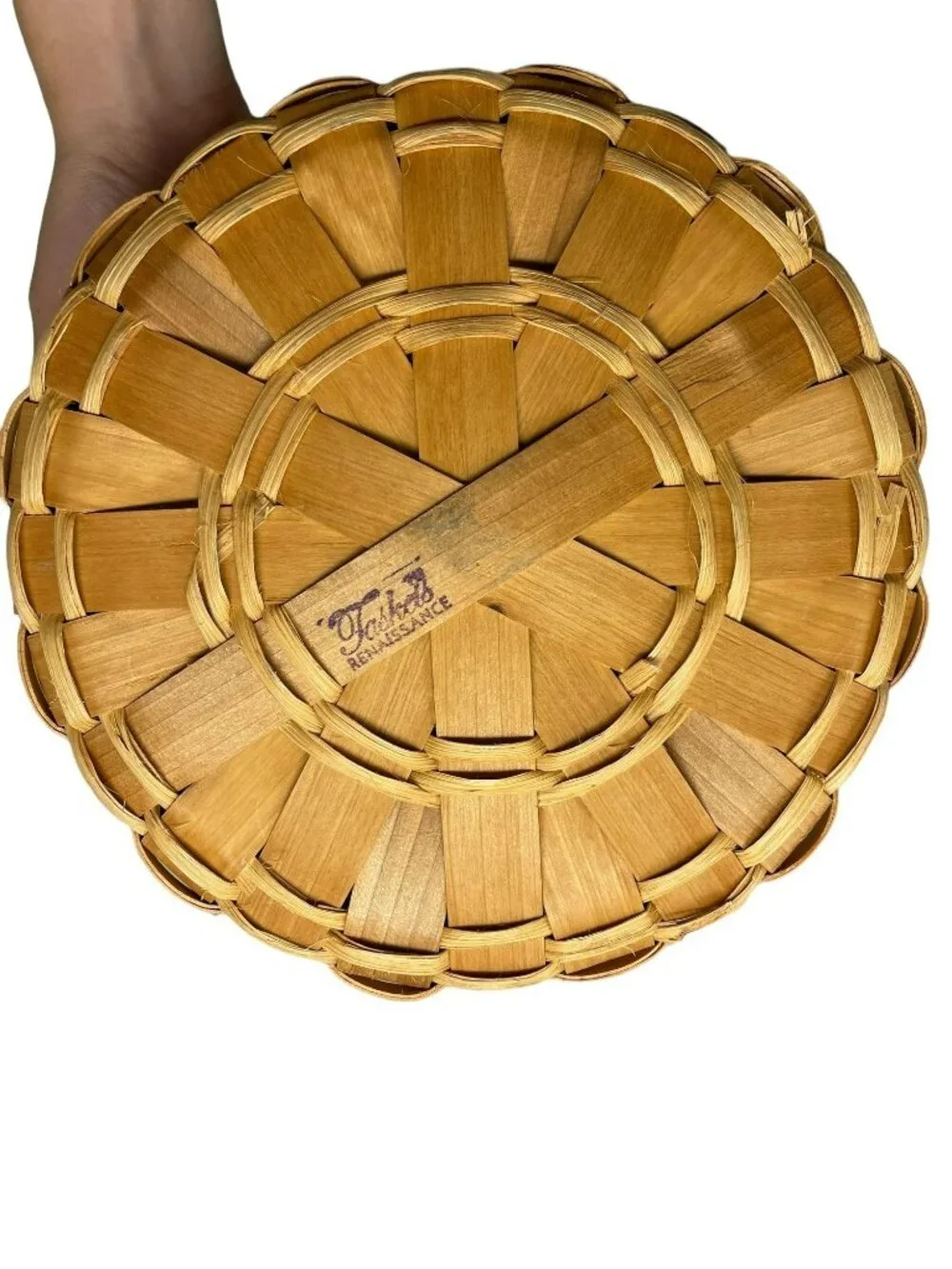 Taskets Renaissance Woven Wood Bread Basket Swing Handle Protective Liner